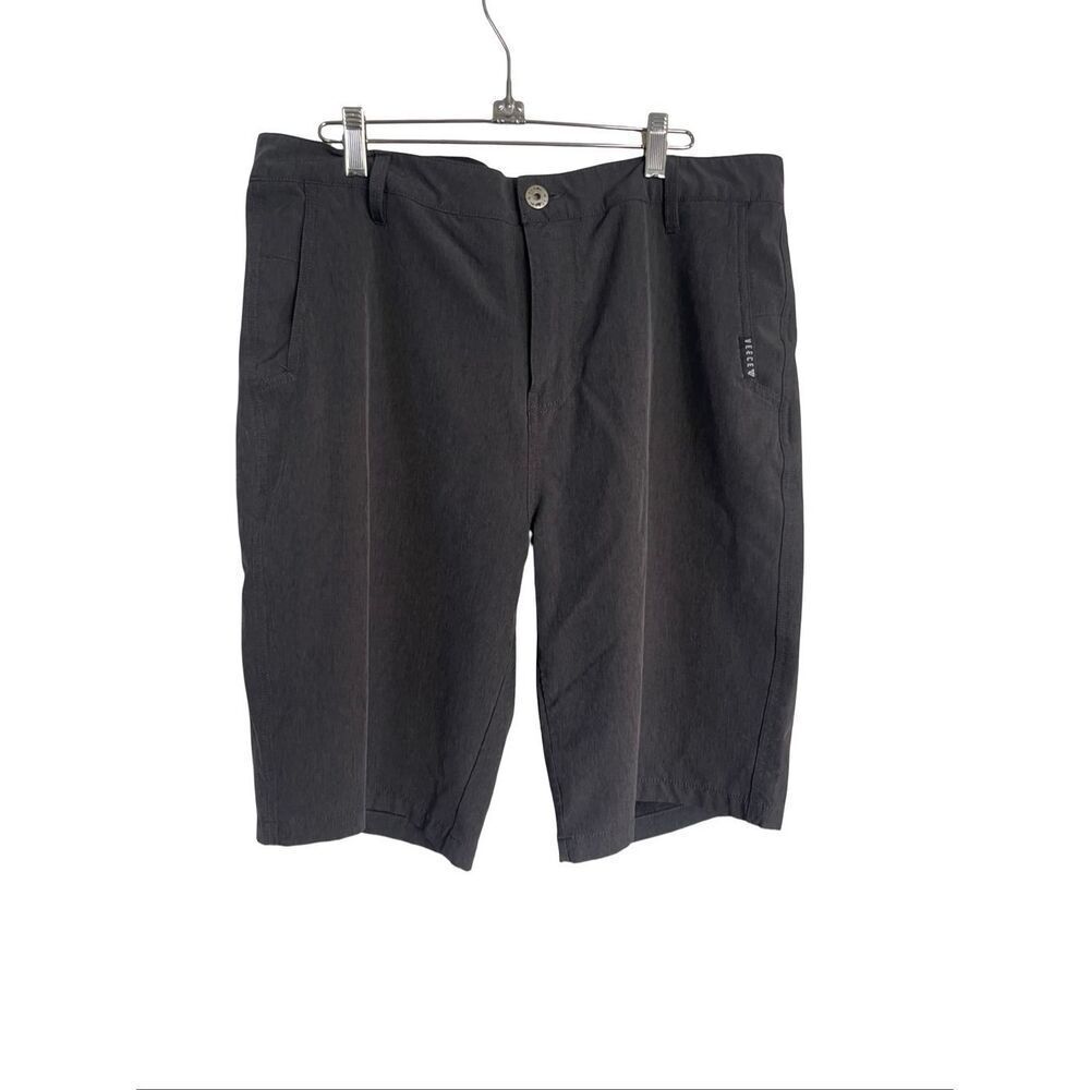 Veece Mens Black Flat Front Golf Walk Casual Bermuda Shorts Size 34